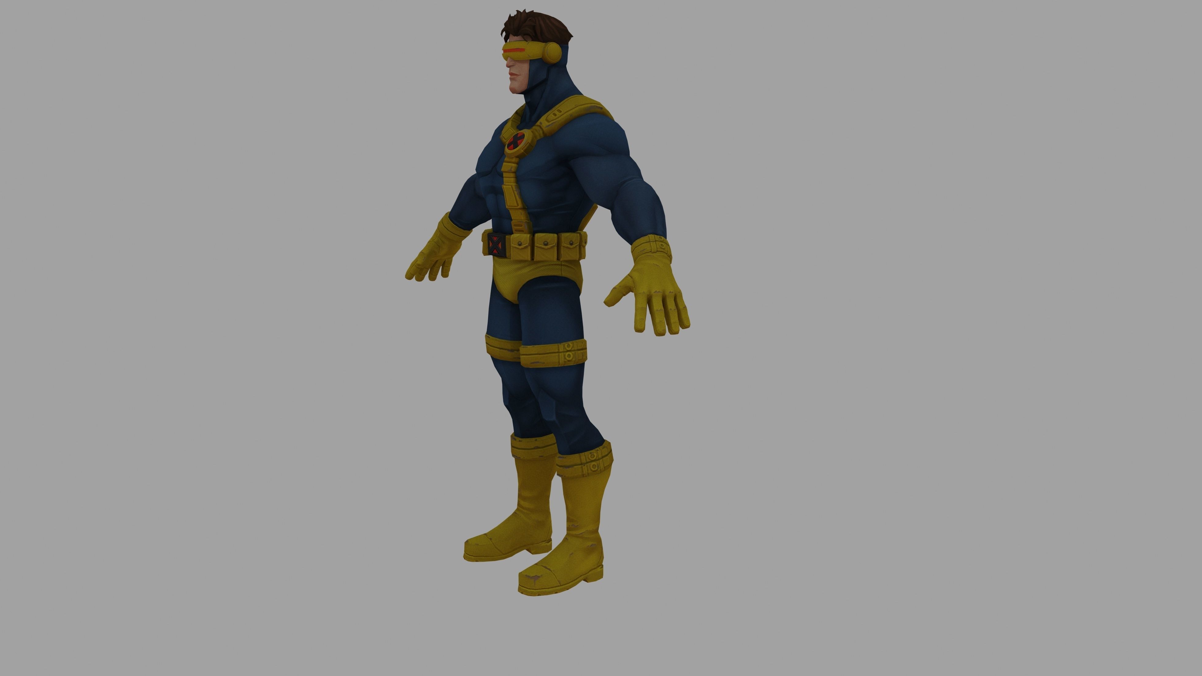 Scott Summers Cyclops Classic Low-poly 3D model_8