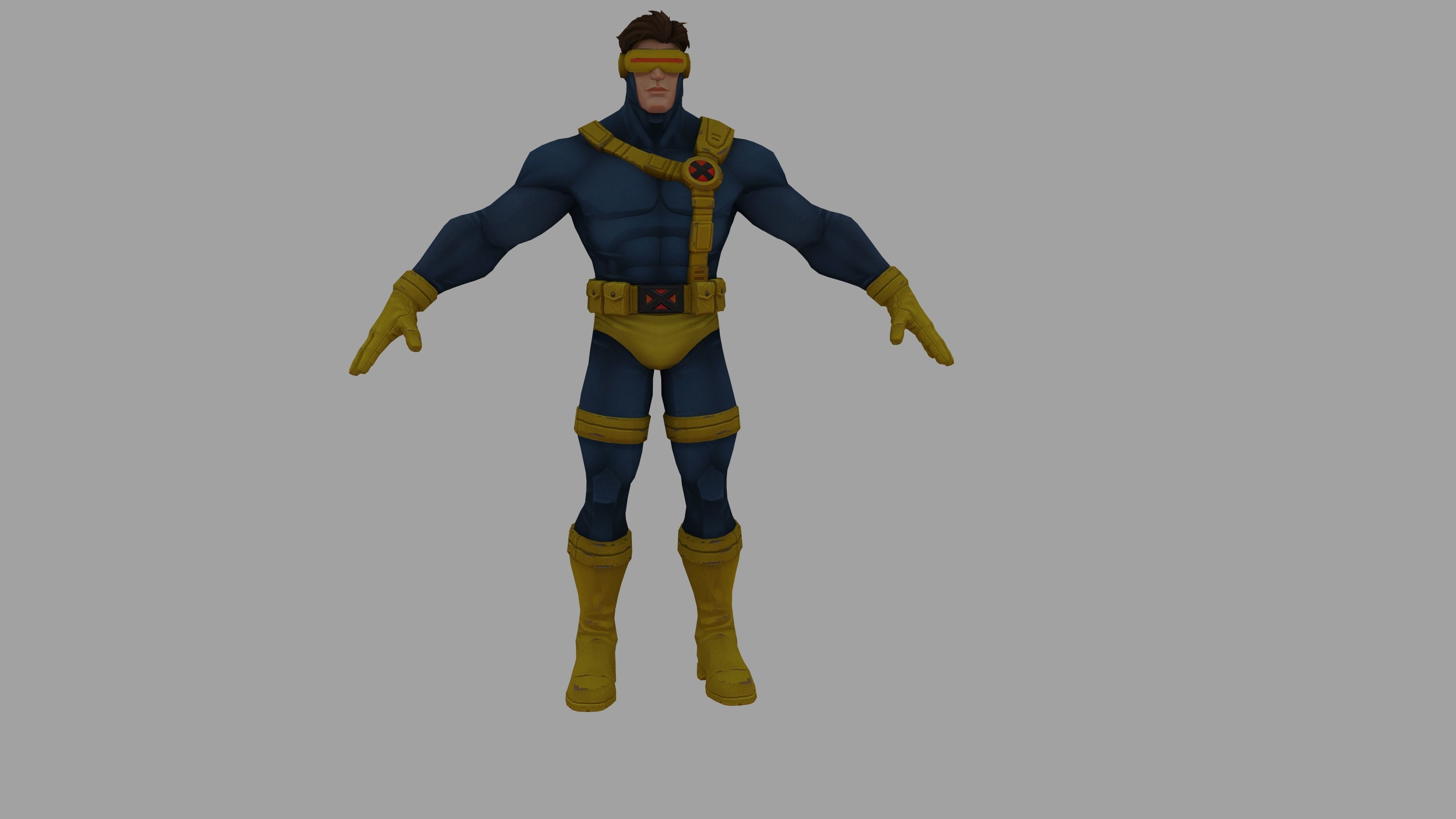 Scott Summers Cyclops Classic Low-poly 3D model_6
