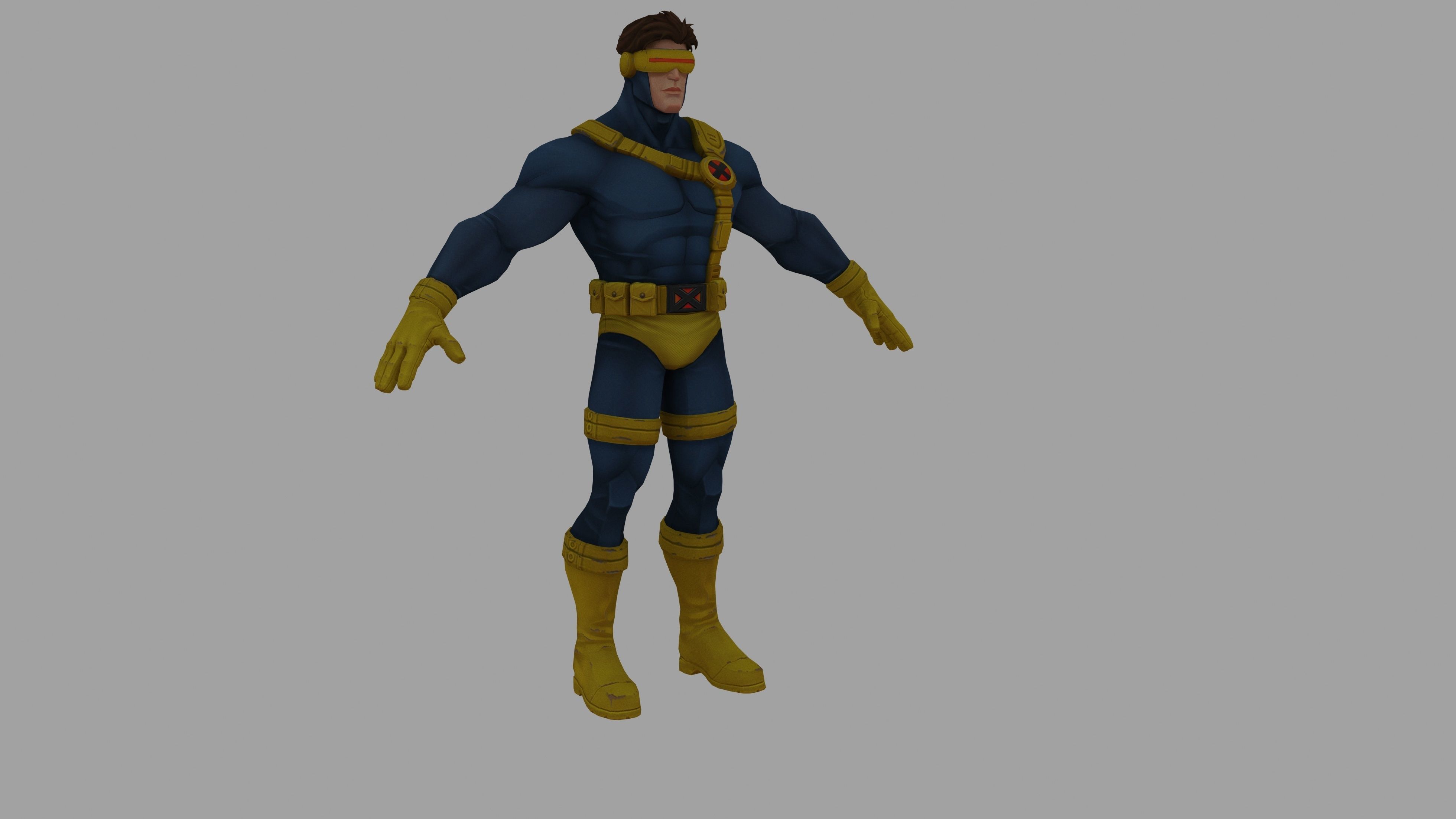 Scott Summers Cyclops Classic Low-poly 3D model_1