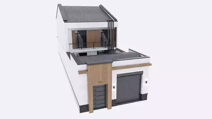 3d model of a cottage house
