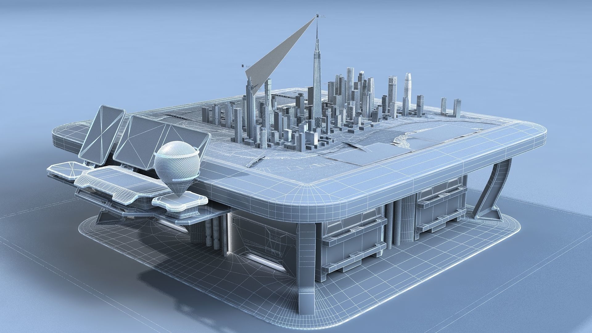 Sci-fi Table Interactive Holographic Table 3D model_12