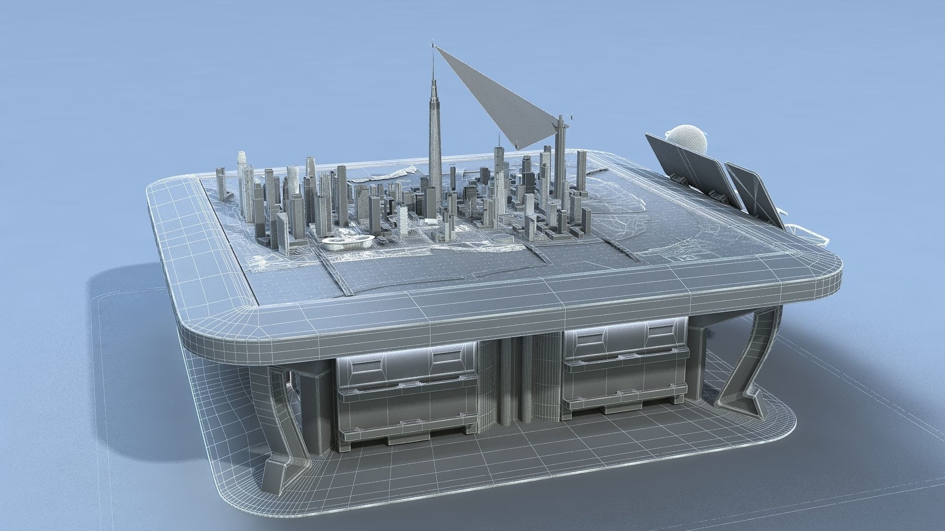 Sci-fi Table Interactive Holographic Table 3D model_10