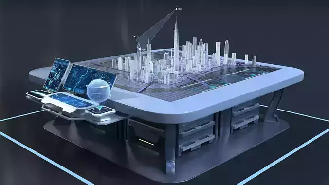 Sci-fi Table Interactive Holographic Table 3D model