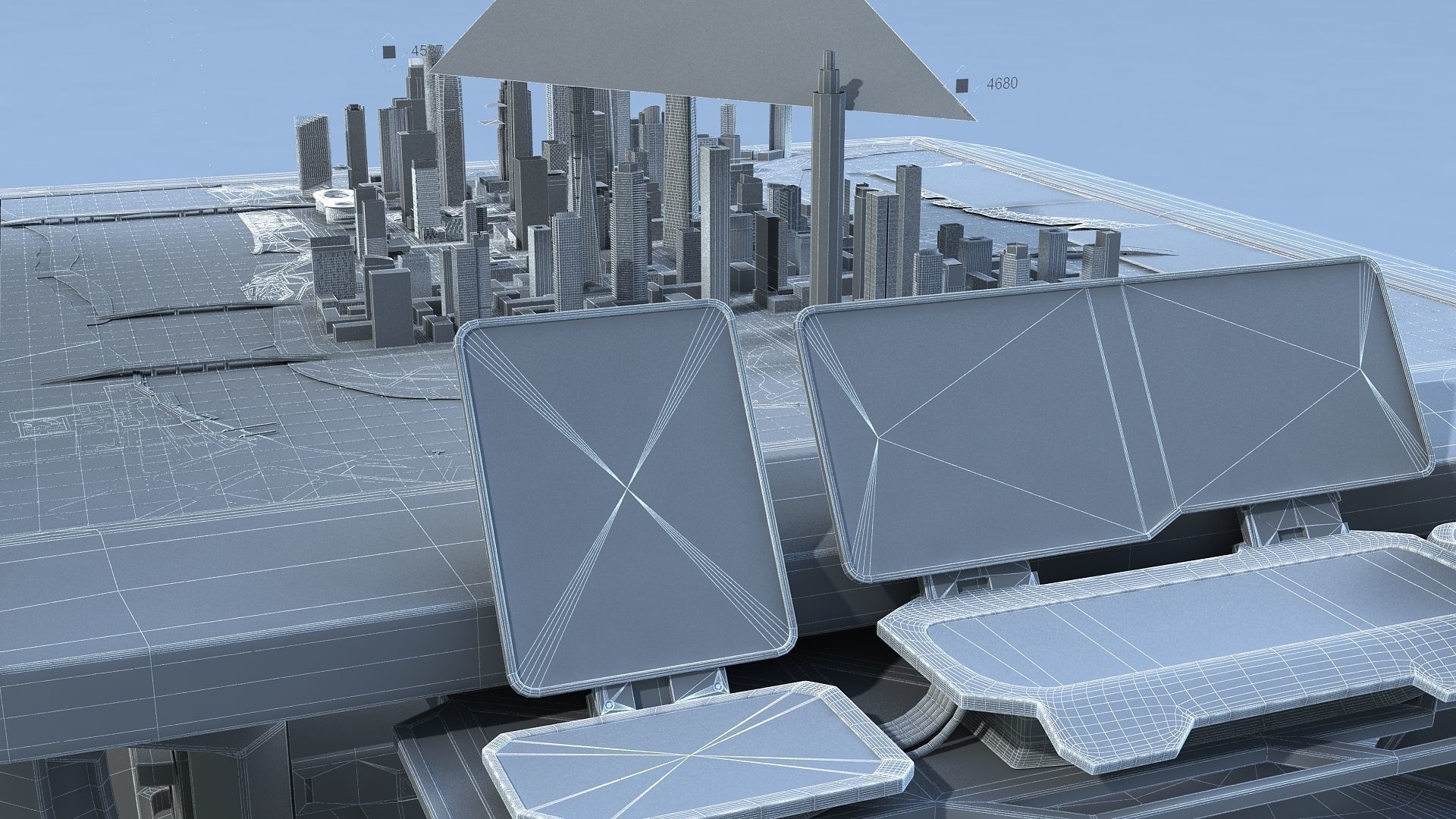 Sci-fi Table Interactive Holographic Table 3D model_13