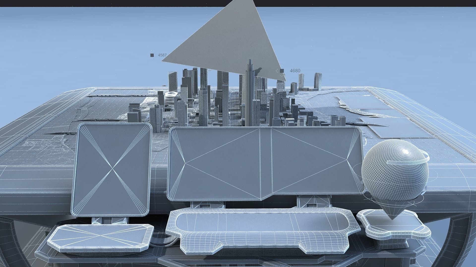 Sci-fi Table Interactive Holographic Table 3D model_14
