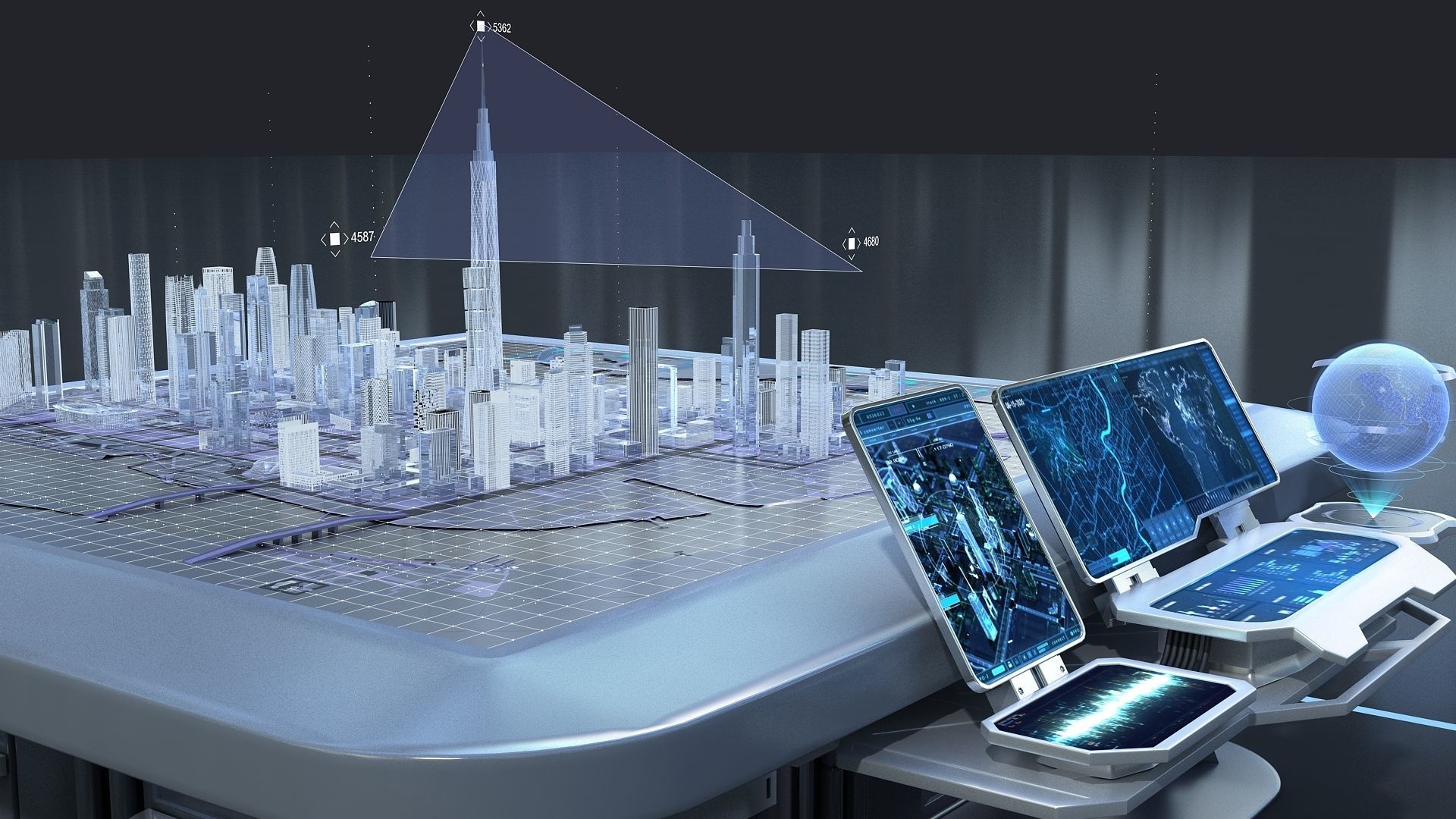 Sci-fi Table Interactive Holographic Table 3D model_7