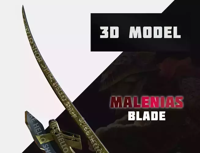 Malenias Blade 3D model Malenia sword elden cosplay  3D print model