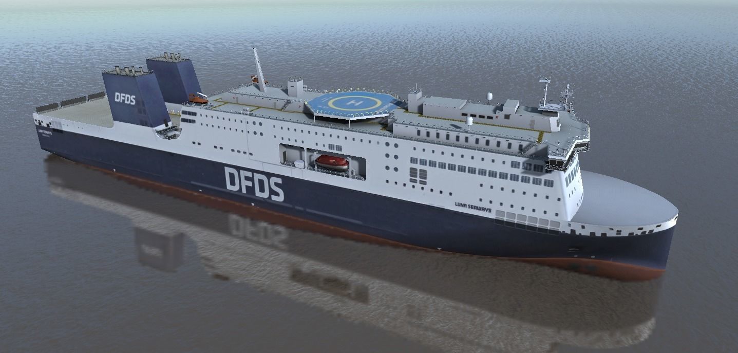 DFDSLuna Seaways Ro-Ro passenger vessel 3d low-poly model Low-poly 3D model_4