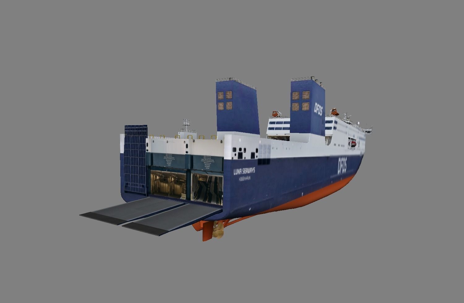 DFDSLuna Seaways Ro-Ro passenger vessel 3d low-poly model Low-poly 3D model_10