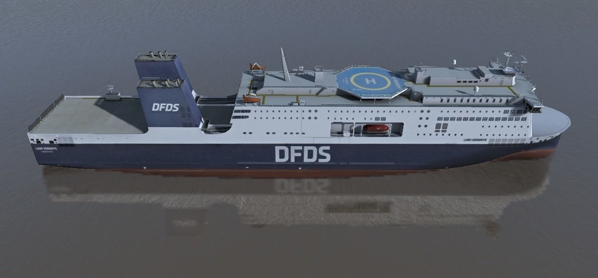 DFDSLuna Seaways Ro-Ro passenger vessel 3d low-poly model Low-poly 3D model_1