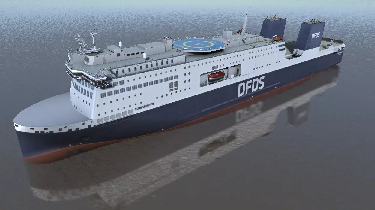 DFDSLuna Seaways Ro-Ro passenger vessel 3d low-poly model Low-poly 3D model_0