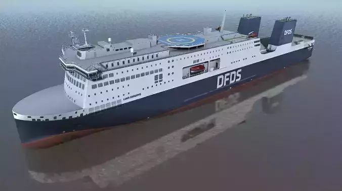 DFDSLuna Seaways Ro-Ro passenger vessel 3d low-poly model Low-poly 3D model