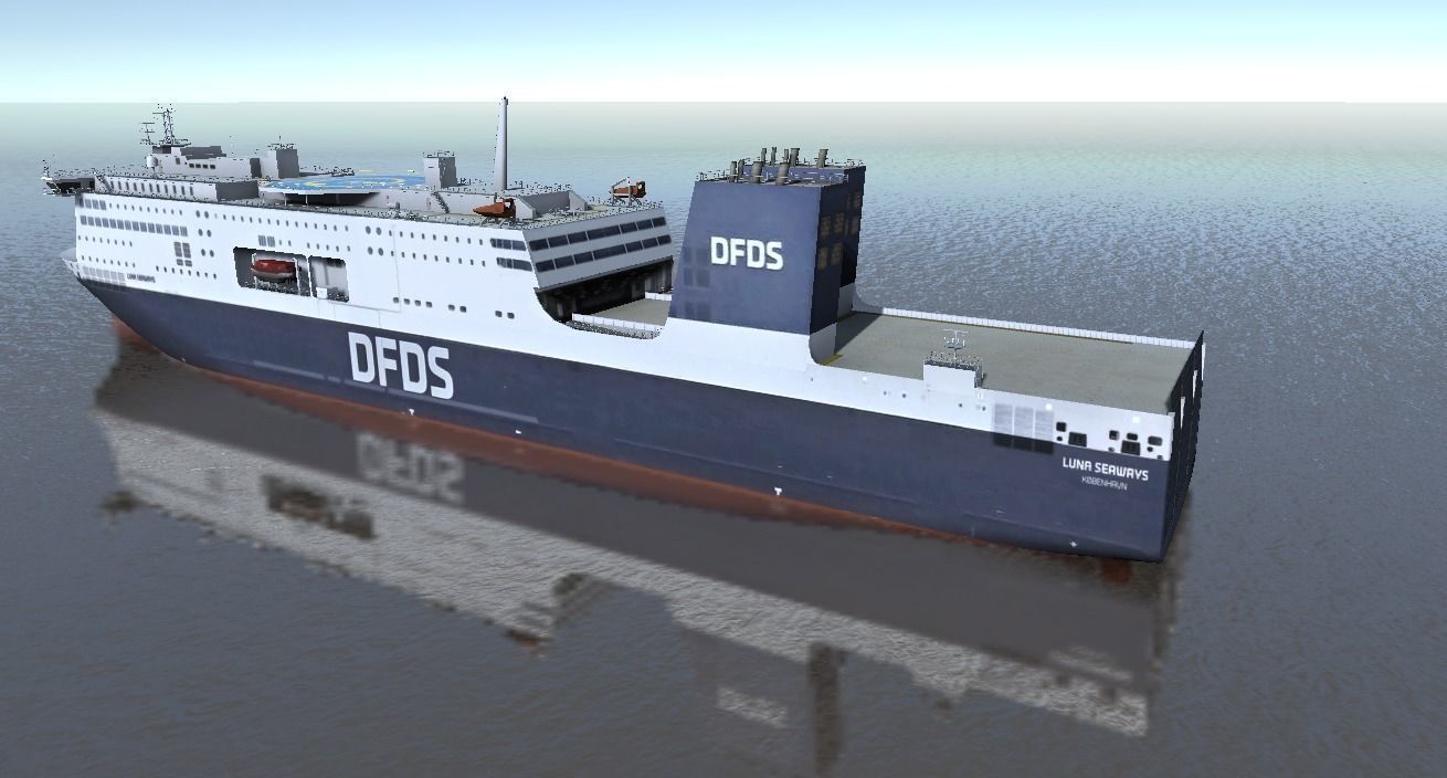 DFDSLuna Seaways Ro-Ro passenger vessel 3d low-poly model Low-poly 3D model_12