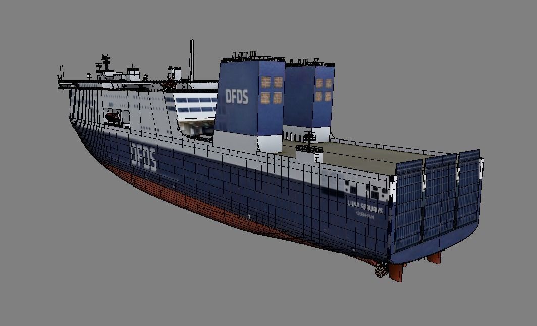 DFDSLuna Seaways Ro-Ro passenger vessel 3d low-poly model Low-poly 3D model_6