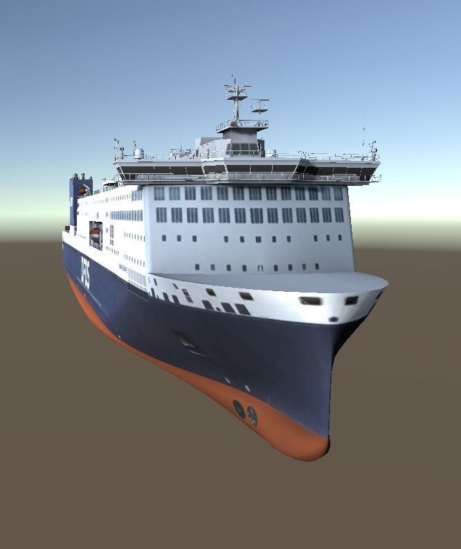 DFDSLuna Seaways Ro-Ro passenger vessel 3d low-poly model Low-poly 3D model_3