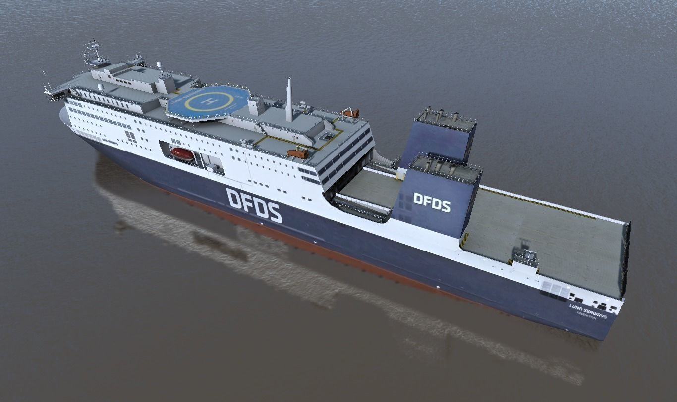 DFDSLuna Seaways Ro-Ro passenger vessel 3d low-poly model Low-poly 3D model_13