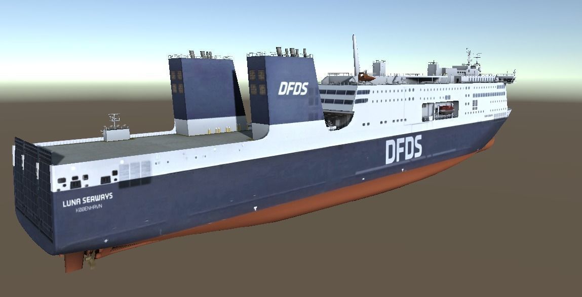 DFDSLuna Seaways Ro-Ro passenger vessel 3d low-poly model Low-poly 3D model_2