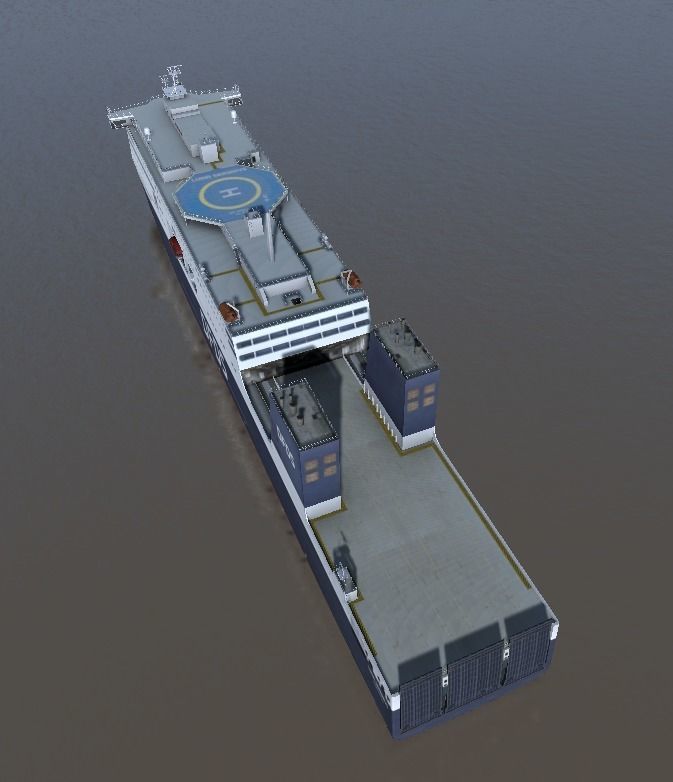 DFDSLuna Seaways Ro-Ro passenger vessel 3d low-poly model Low-poly 3D model_17