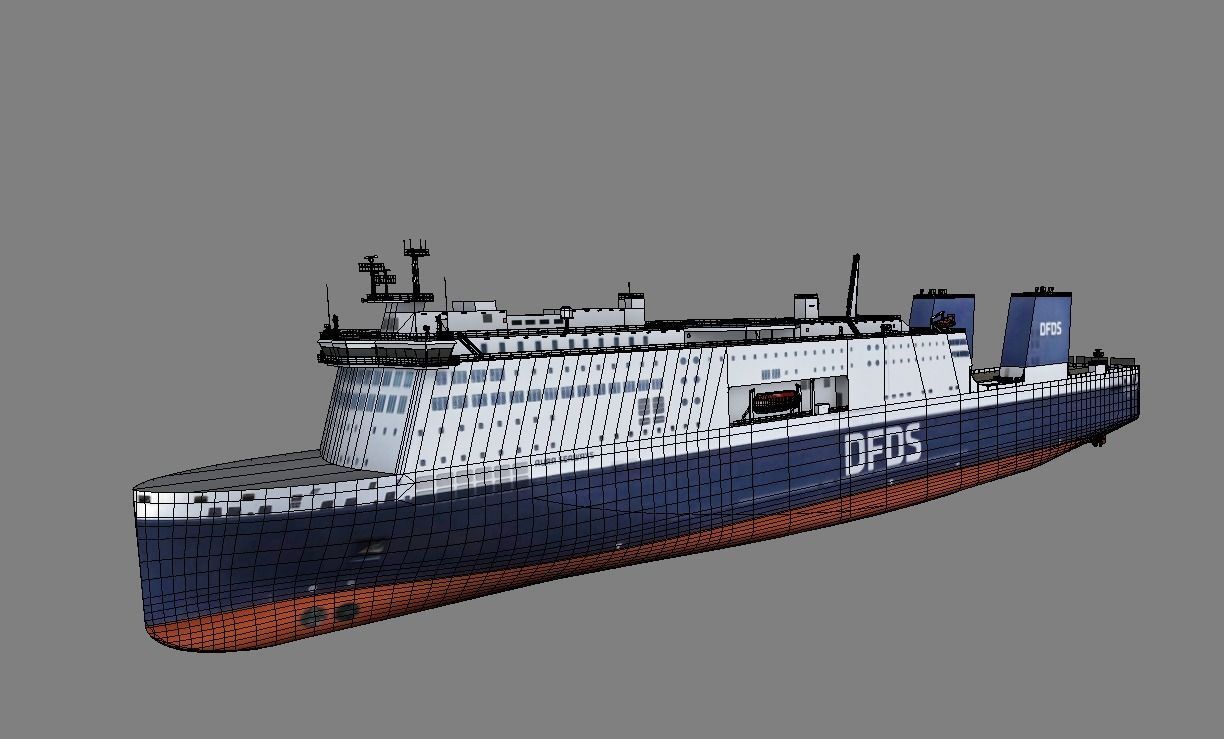 DFDSLuna Seaways Ro-Ro passenger vessel 3d low-poly model Low-poly 3D model_5