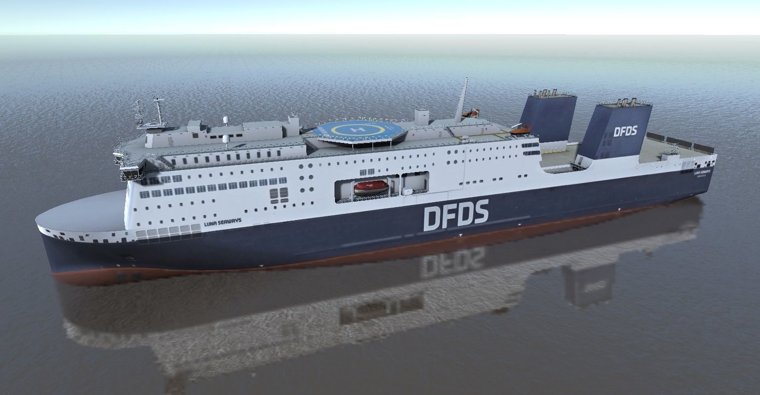 DFDSLuna Seaways Ro-Ro passenger vessel 3d low-poly model Low-poly 3D model_11