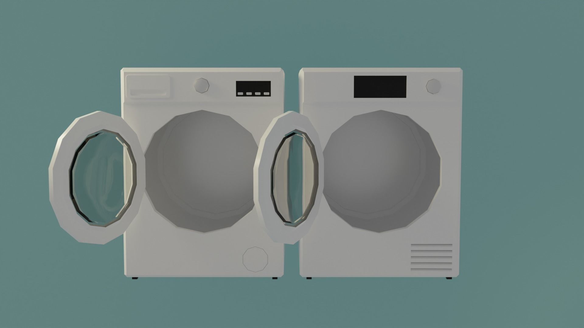 Laundry room Low-poly 3D model_4
