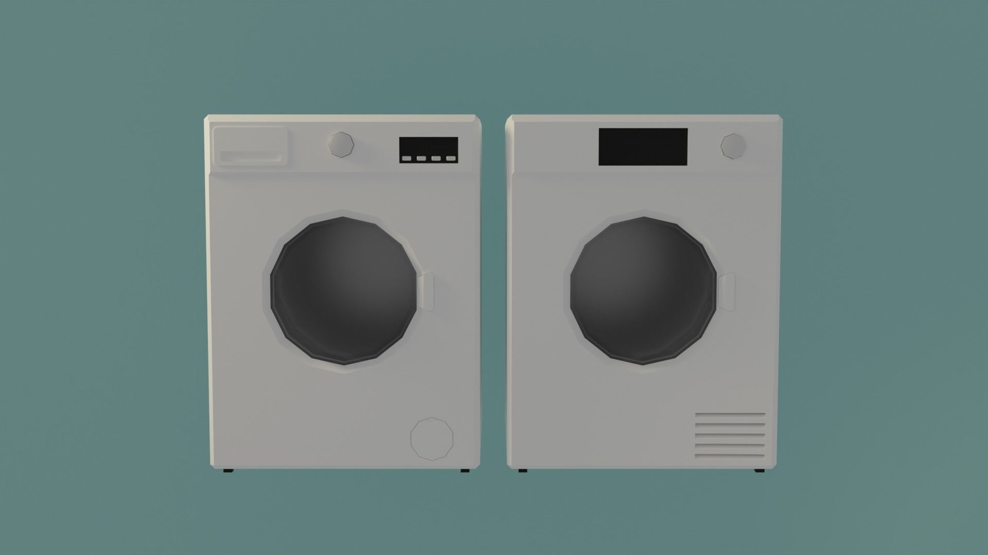 Laundry room Low-poly 3D model_3