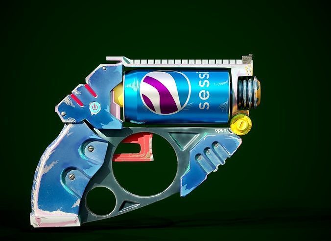Stylized Gun Low-poly 3D model