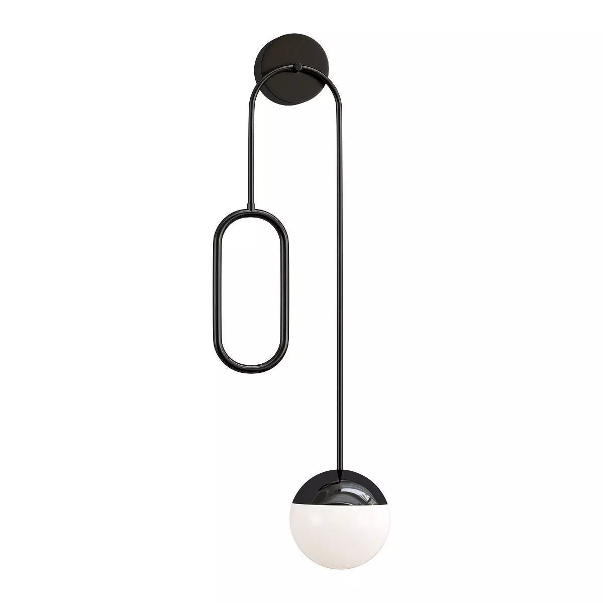 niello wall lamp with ball hanging from it 3D model