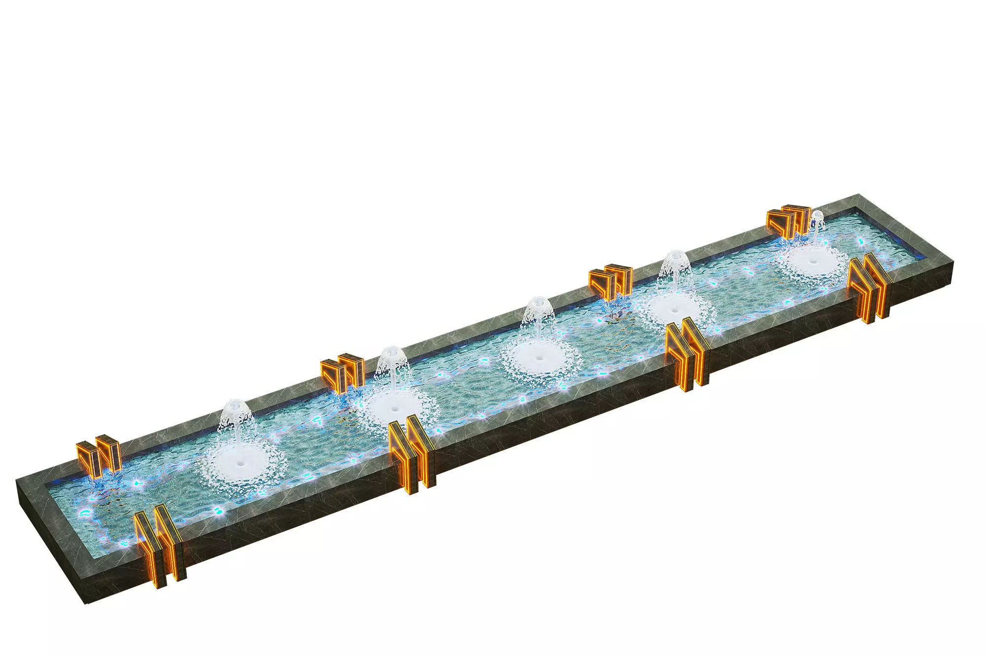 Fountain with water 3D model