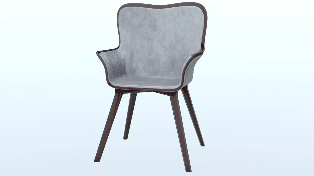 high poly chair with wooden legs Free 3D model