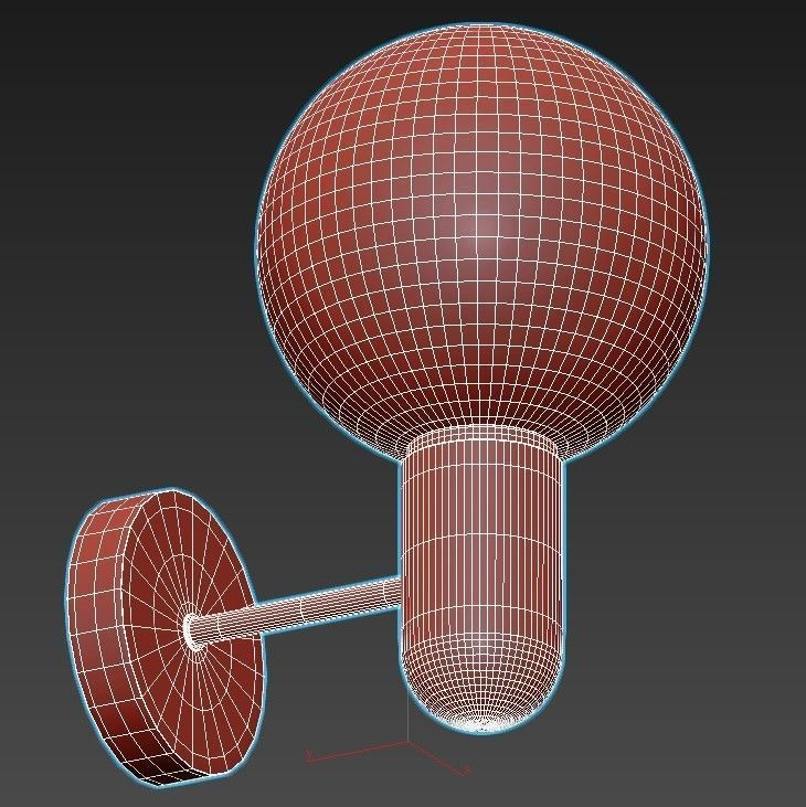 twigg wall light with marble ball 3D model_2