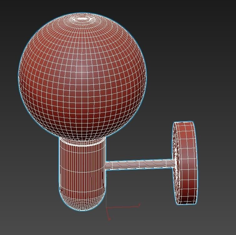 twigg wall light with marble ball 3D model_3