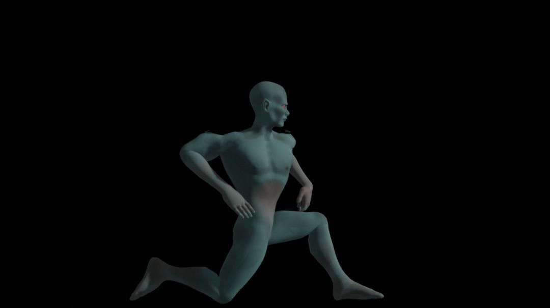 Greenman man running Low-poly 3D model_5