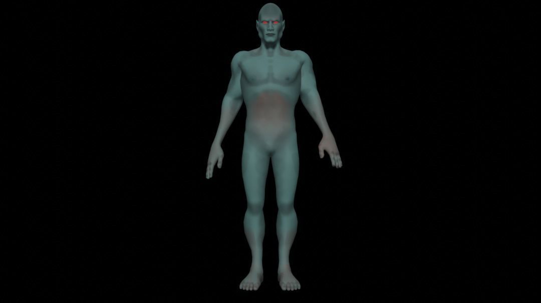 Greenman man running Low-poly 3D model_1