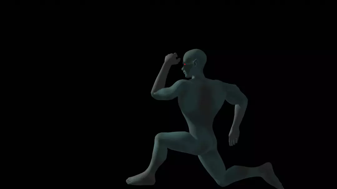 Greenman man running Low-poly 3D model_0