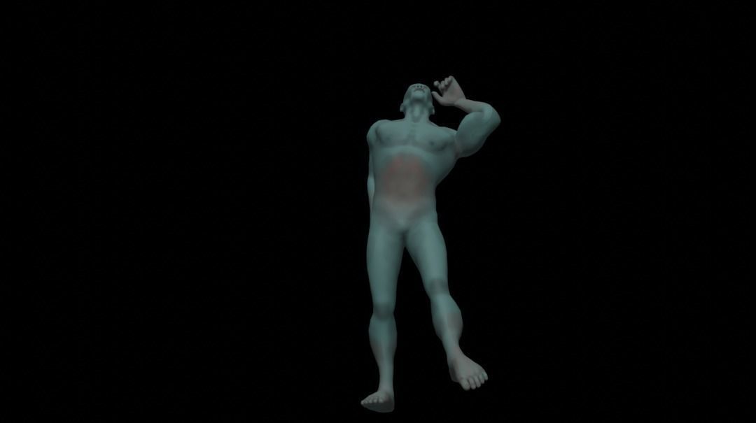 Greenman man running Low-poly 3D model_2