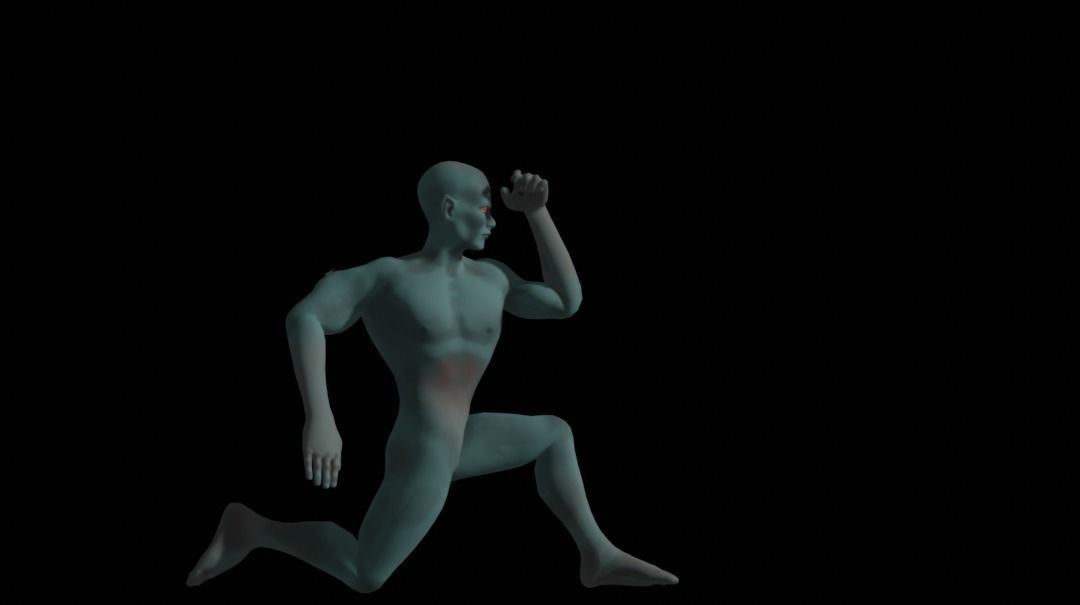 Greenman man running Low-poly 3D model_4