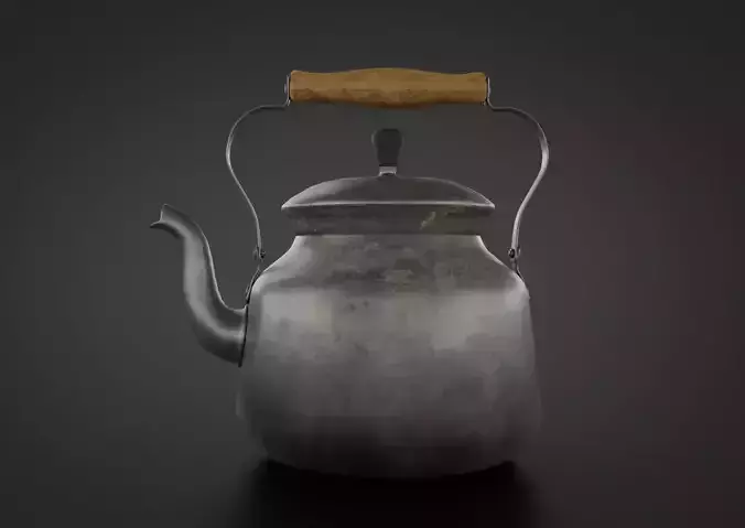 kettle - lowpoly metal tea