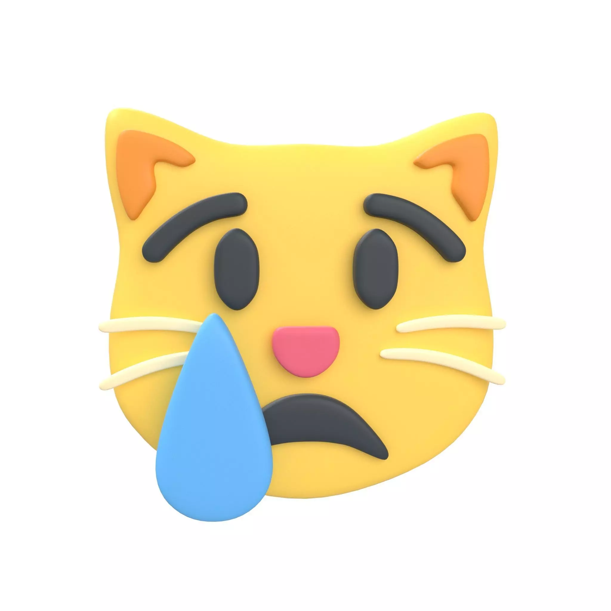 Twitter Crying Cat V1 001 Low-poly 3D model