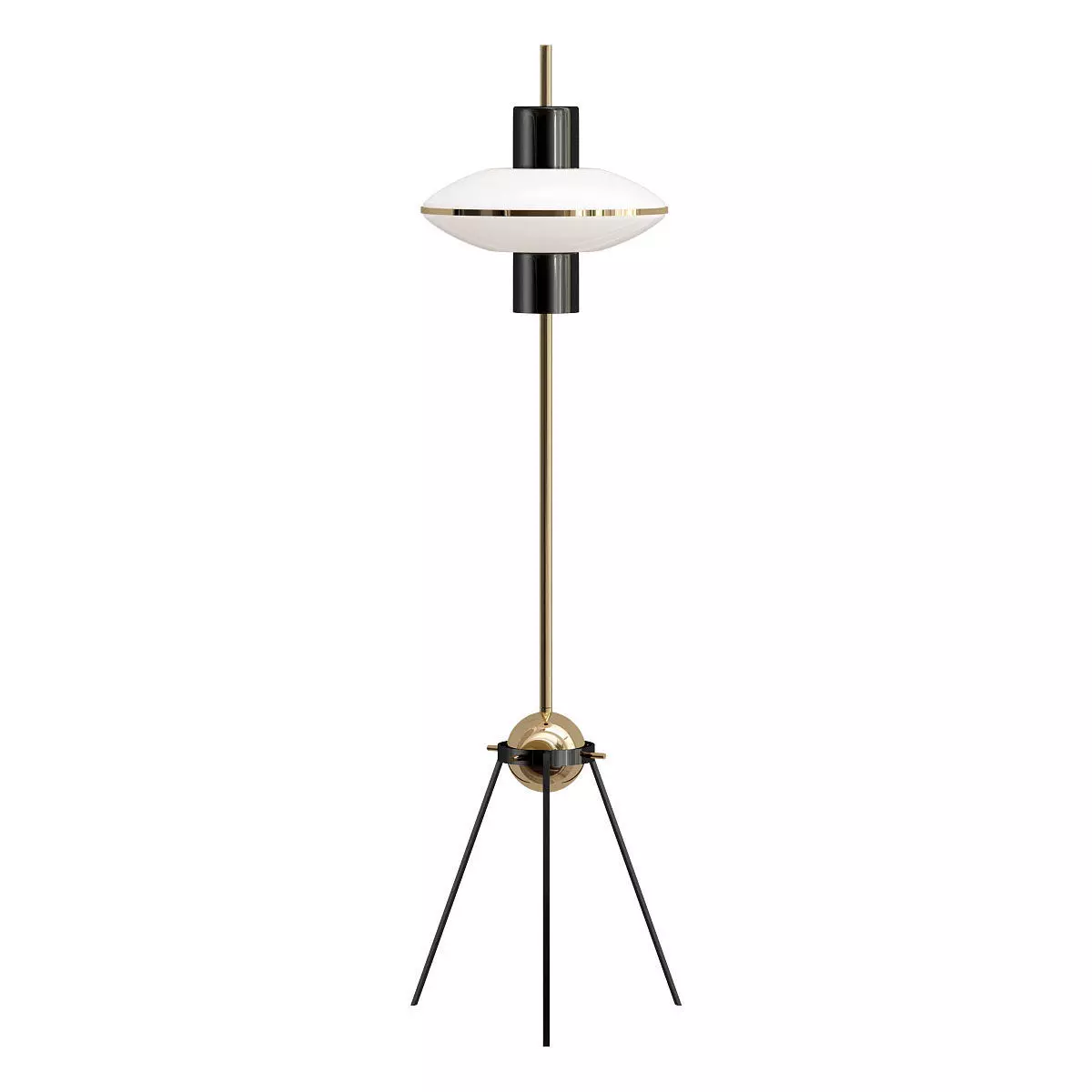 ronaa floor lamp with shade and brass legs 3D model_0