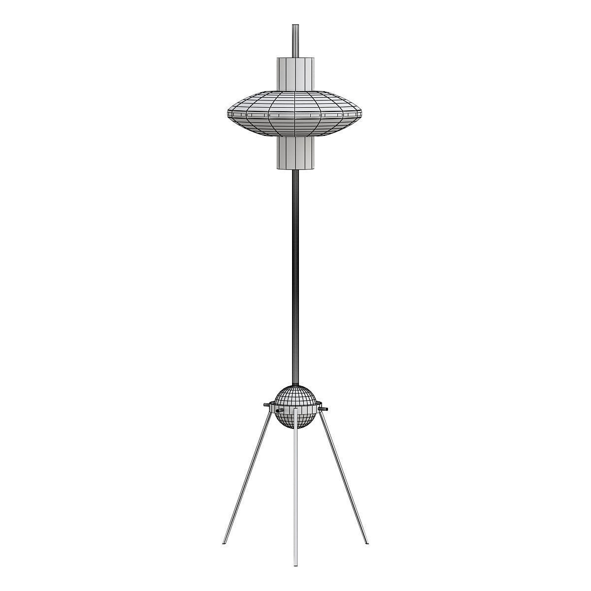 ronaa floor lamp with shade and brass legs 3D model_1