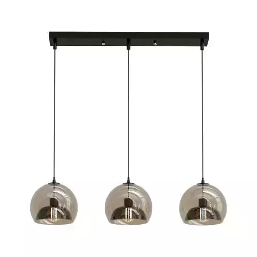 trioo pendant light with three glass globes hanging from ceiling