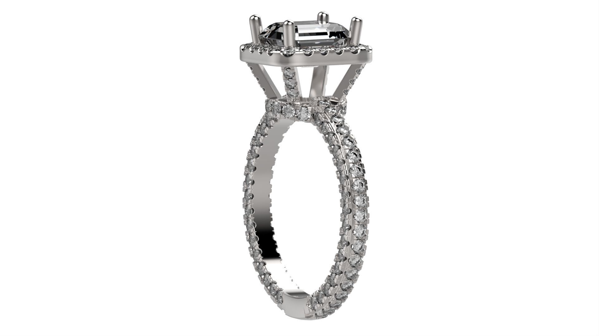 Emerald Engagement Ring All Size 3D print model_4