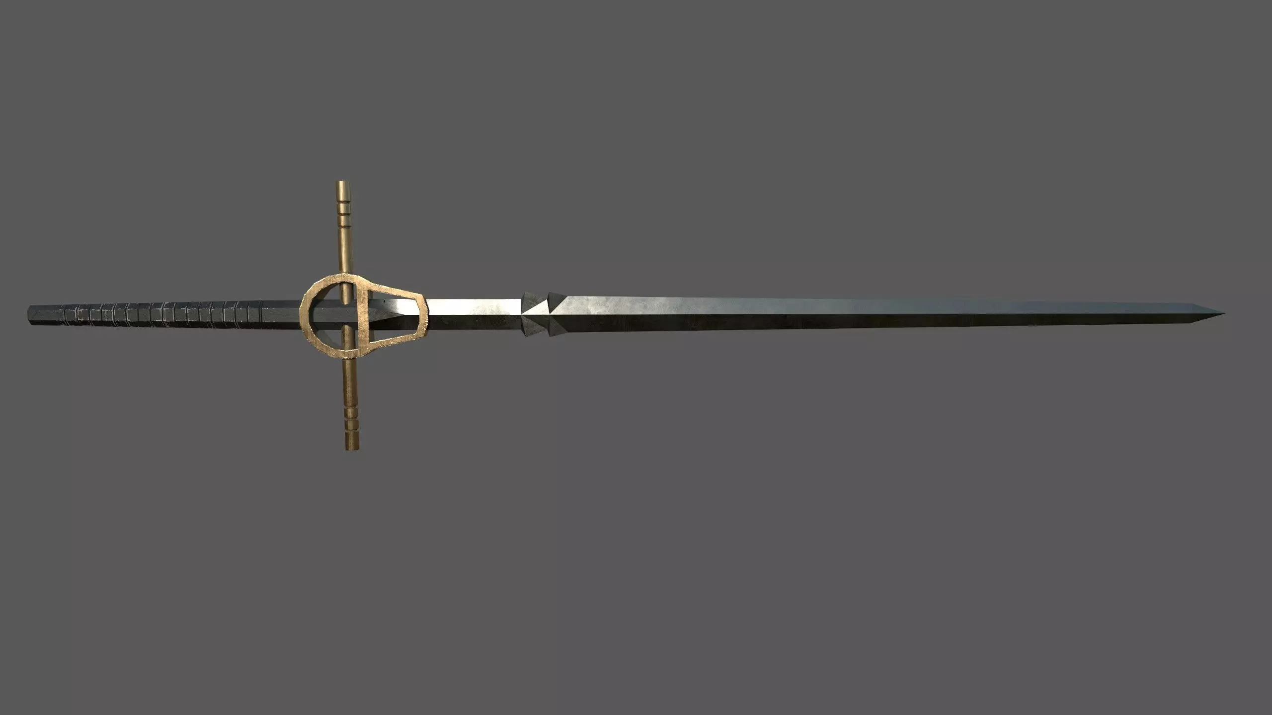 Two handed sword Low-poly 3D model_0