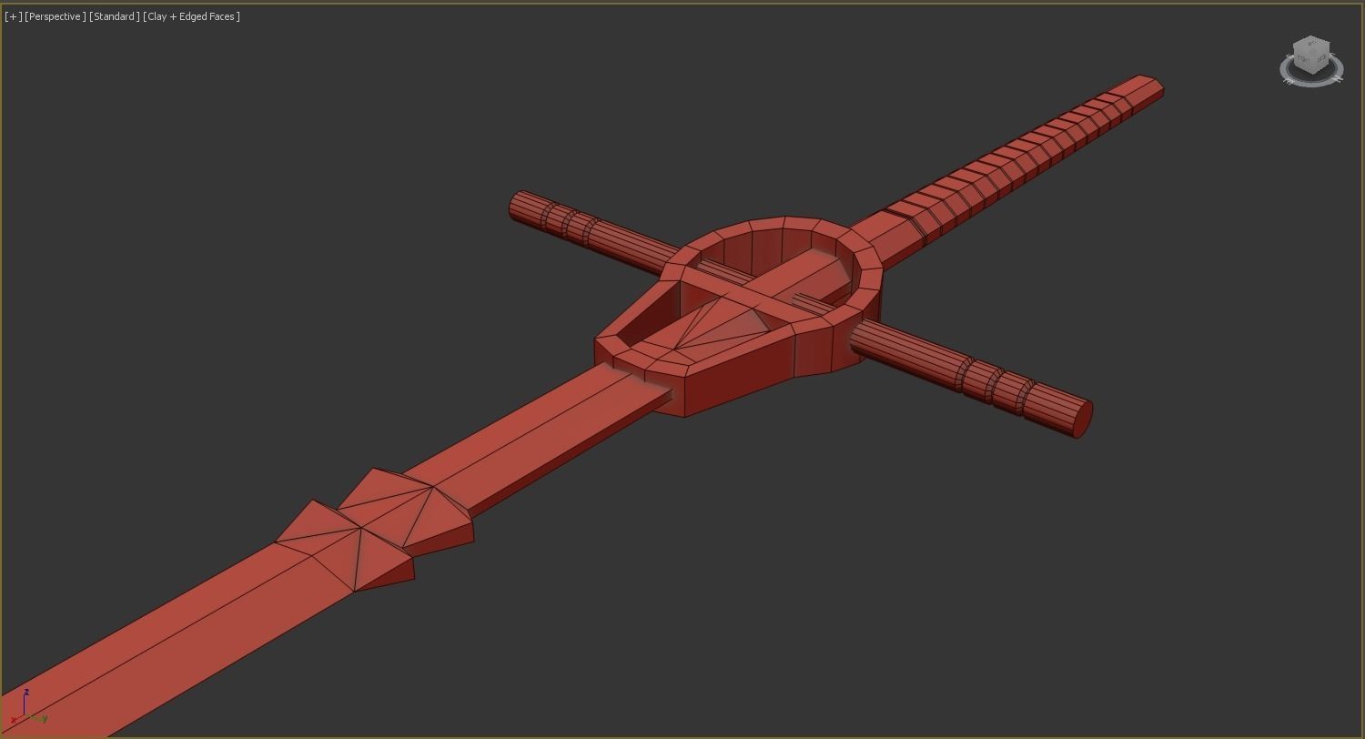 Two handed sword Low-poly 3D model_11