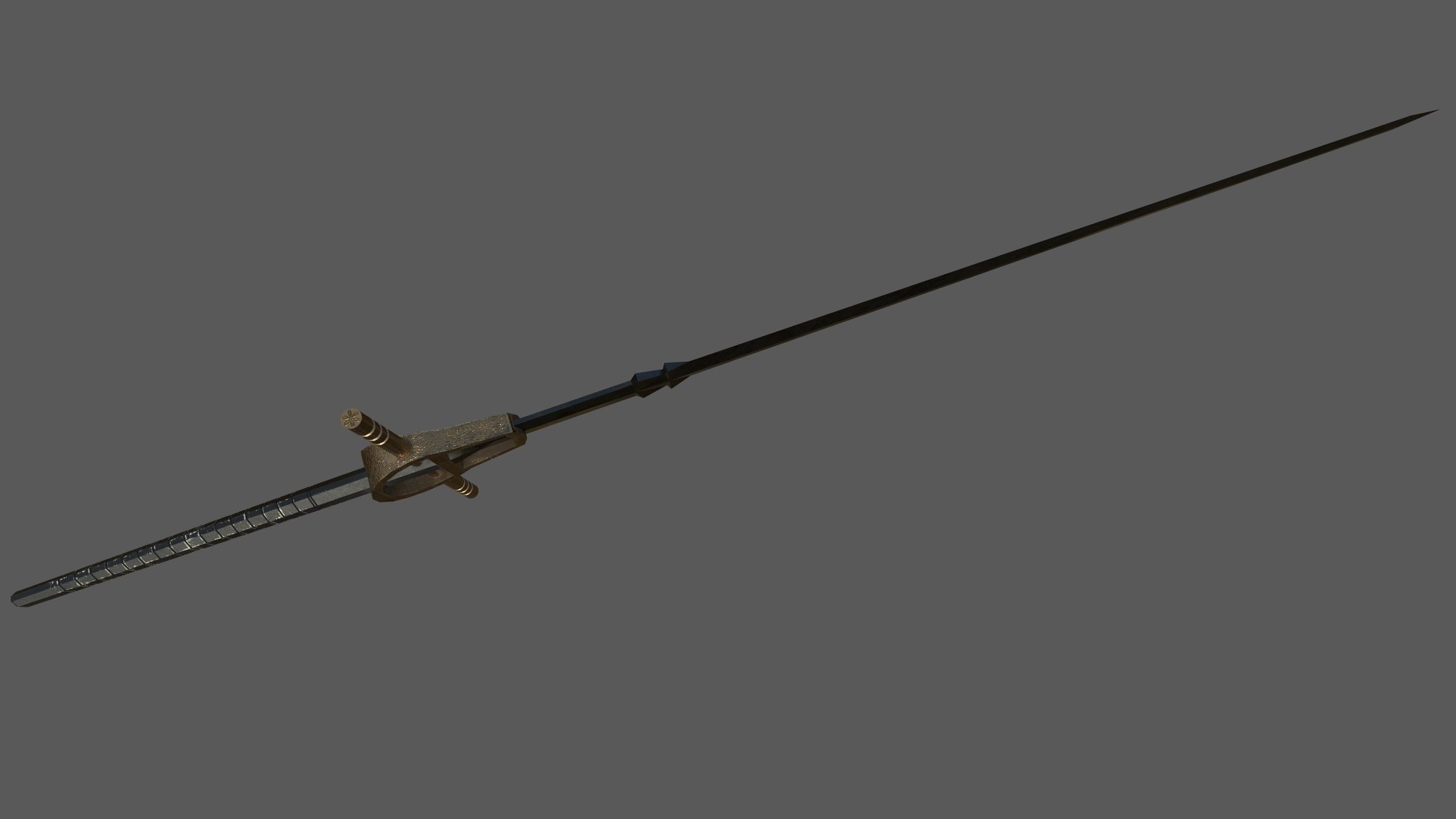 Two handed sword Low-poly 3D model_5