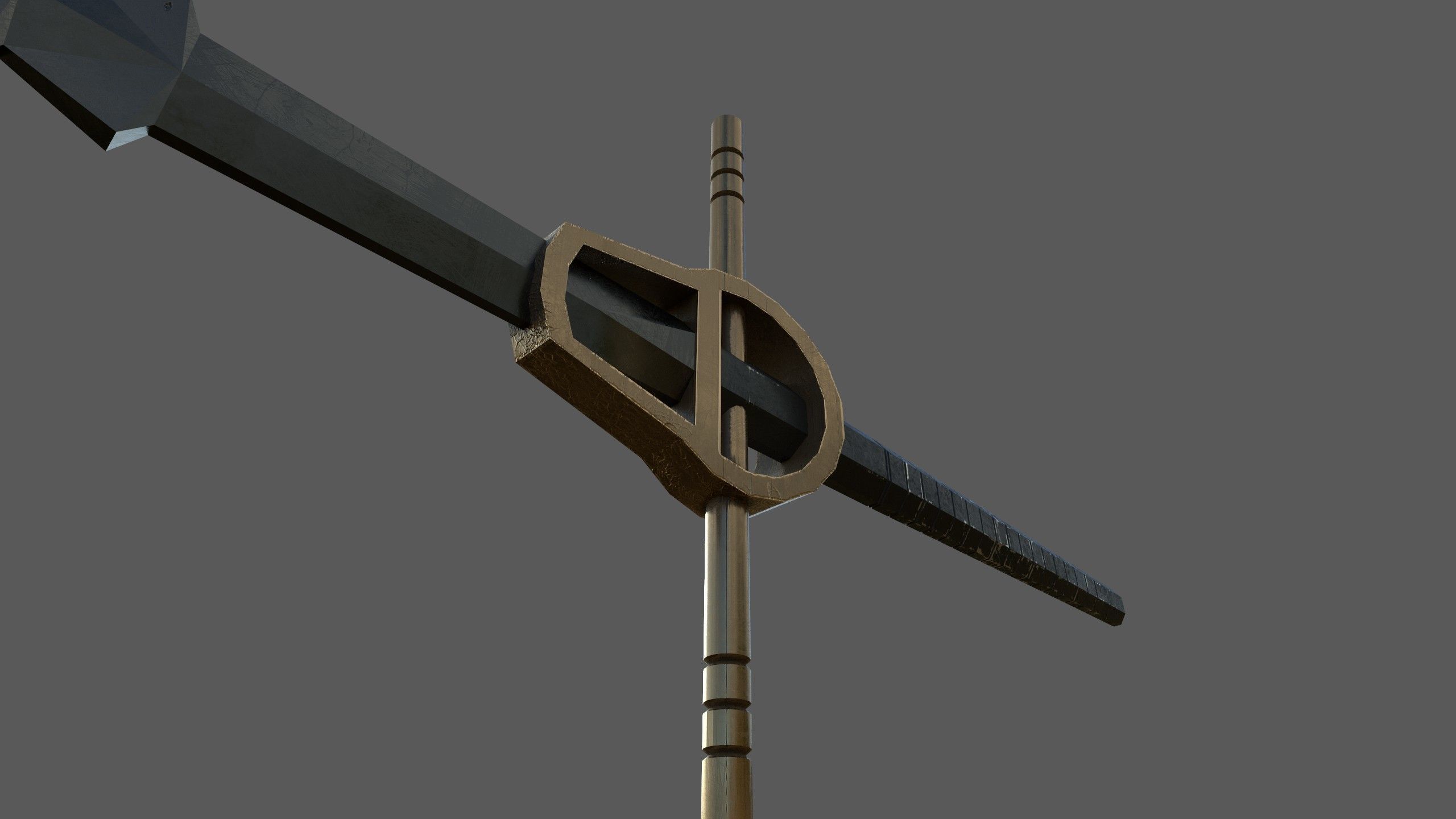 Two handed sword Low-poly 3D model_8