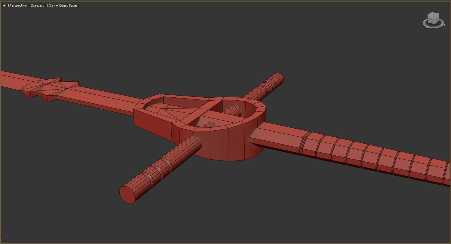 Two handed sword Low-poly 3D model_10