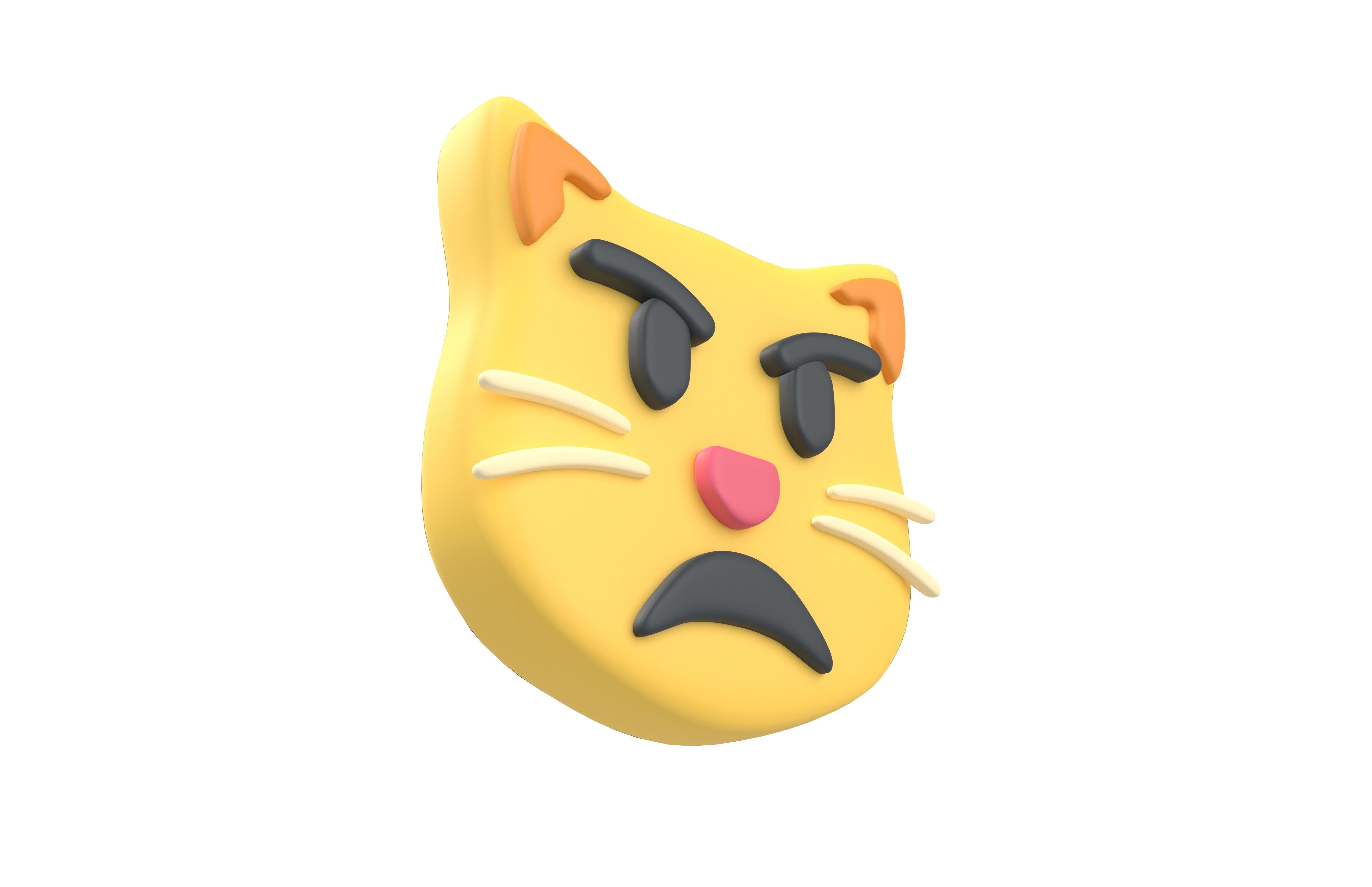 Twitter Pouting Cat V1 001 Low-poly 3D model_2