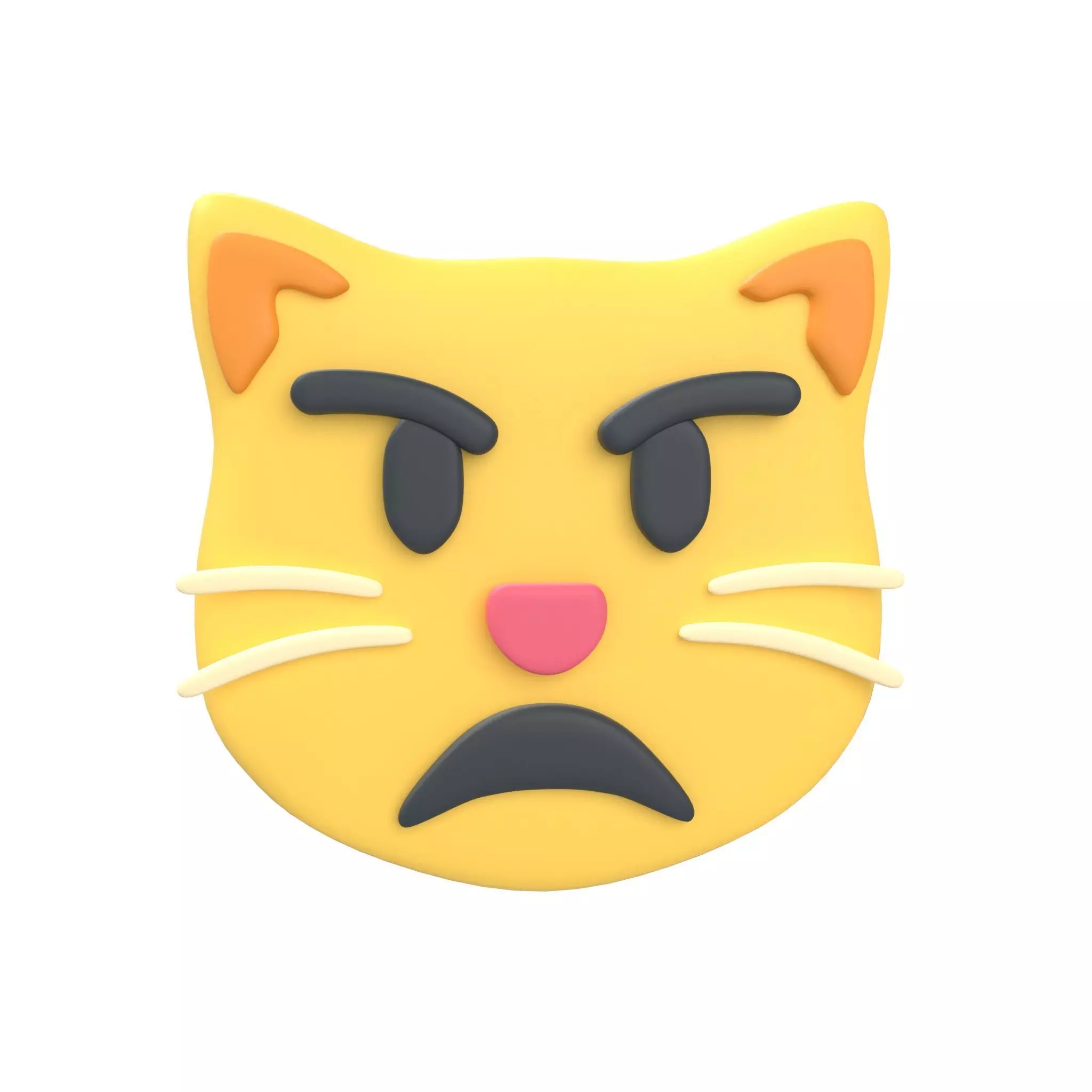 Twitter Pouting Cat V1 001 Low-poly 3D model_0
